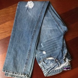 Gently worn blue denim ripped jeans